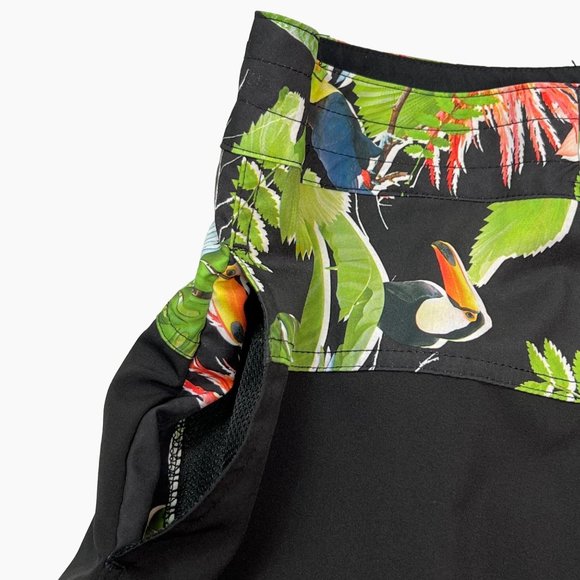 VooDoo Stretch Toucan Tropical Palm Tree Swim Trunks Mens Size 38 - Picture 7 of 12